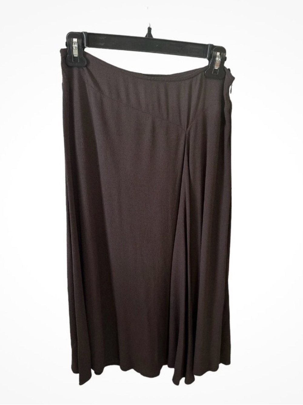 Eileen fisher crepe skirt midi  a- line rayon petite size pp =2-4 brown